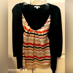 Cardigan with built in camisole and belt, large